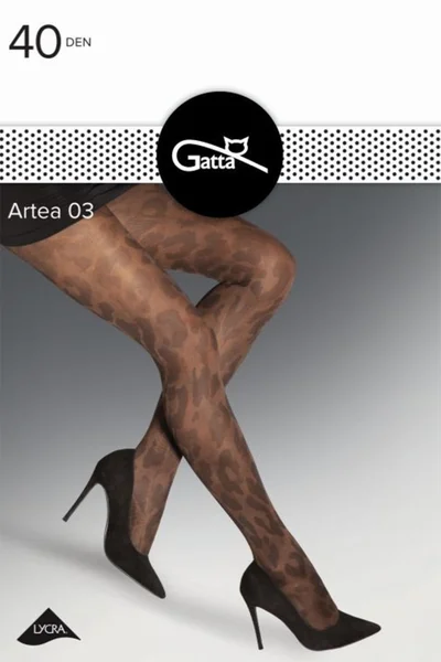 Vzorované dámské punčocháče v černé barvě 40 DEN Gatta