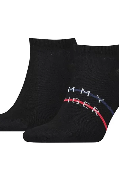 Unisex černé kotníkové ponožky 2 páry Tommy Hilfiger