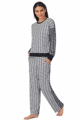 Černo-bílé dámské vzorované pyžamo DKNY