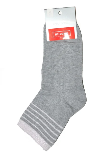Dámské ponožky Milena I705 proužky Z833 (barva czarny)