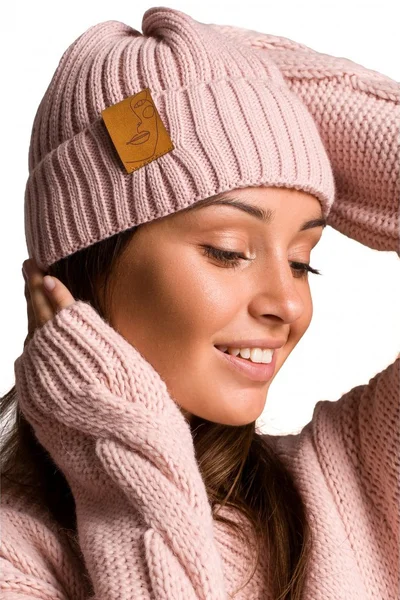 Starorůžová dámská zimní pletená čepice BeWear