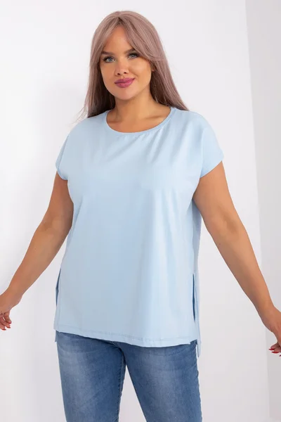 Baby blue dámské lehké tričko s krátkým rukávem FPrice