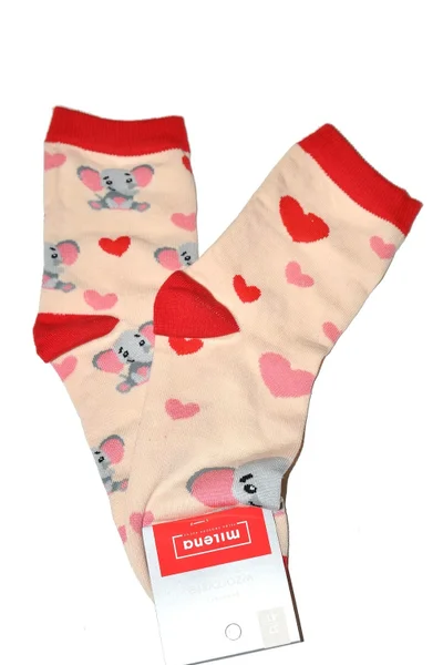 Dámské valentýnské ponožky Milena vzor V72 (barva mix kolor)