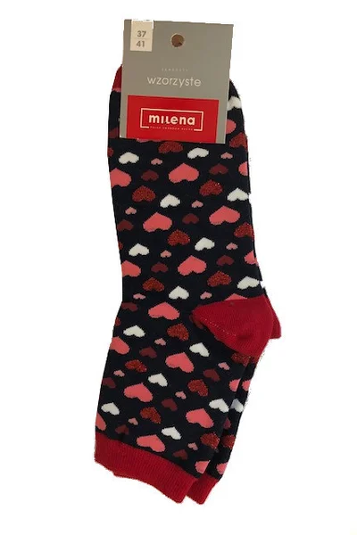 Dámské valentýnské ponožky Milena vzor V72 (barva mix kolor)