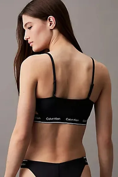 Černý bikiny top s tenkými ramínky Calvin Klein