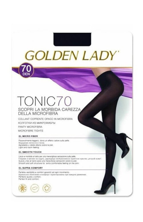 Hladké dámské punčocháče Golden Lady Tonic, nero/černá 3-M i384_63615605