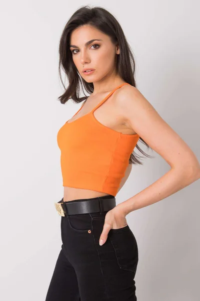 Oranžový crop top RUE PARIS