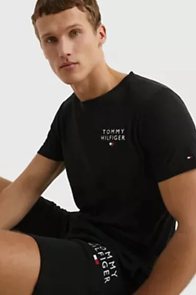 Pohodlné bavlněné černé pánské tričko Tommy Hilfiger