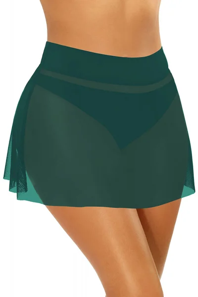 Lahvově zelená dámská síťovaná sukně na pláž Self