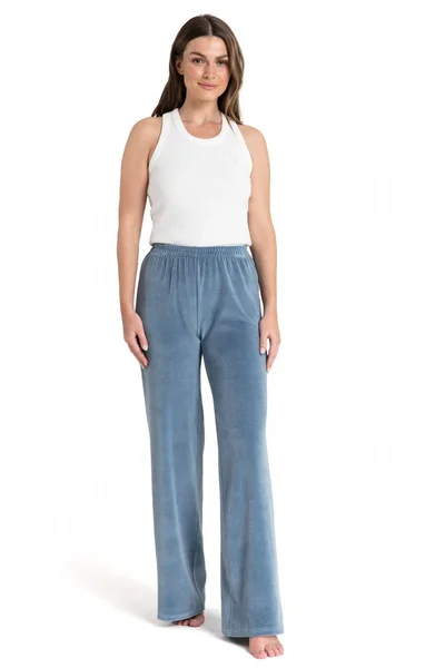 Dámské sametové kalhoty JP258 - LaLupa (Modrá)