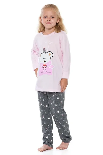 Dětské růžovo-šedé pyžamo Moraj