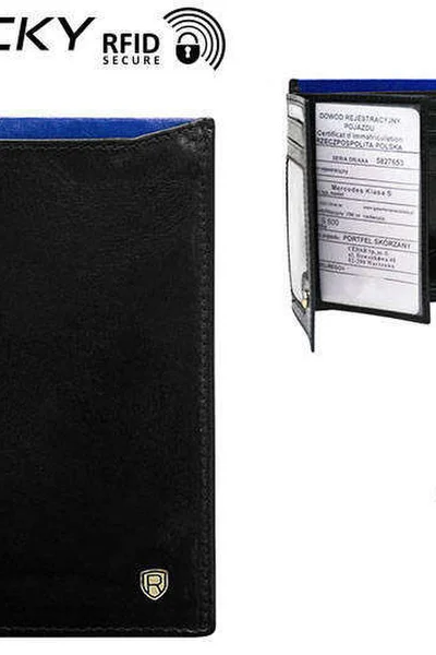 Modro-černá pánská peněženka z kůže FPrice
