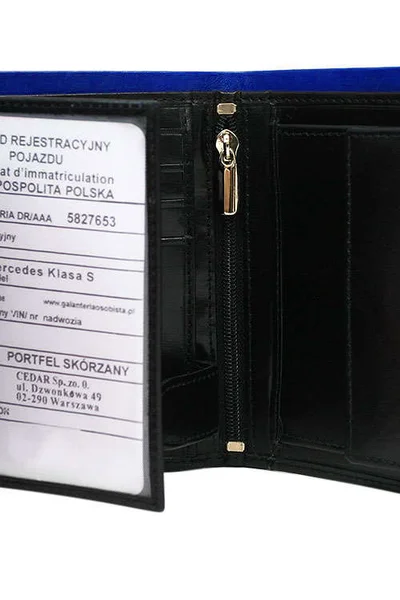 Modro-černá pánská peněženka z kůže FPrice
