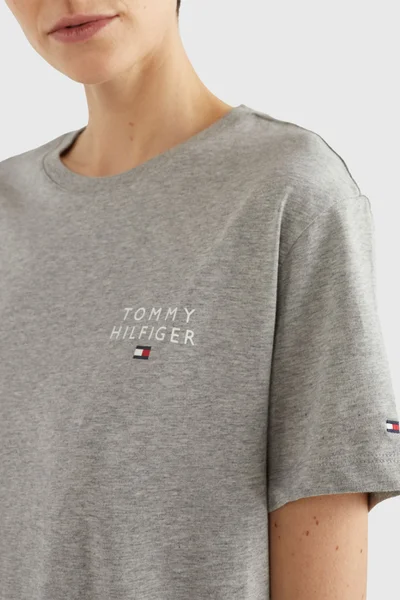 Šedé dlouhé tričko na spaní Tommy Hilfiger
