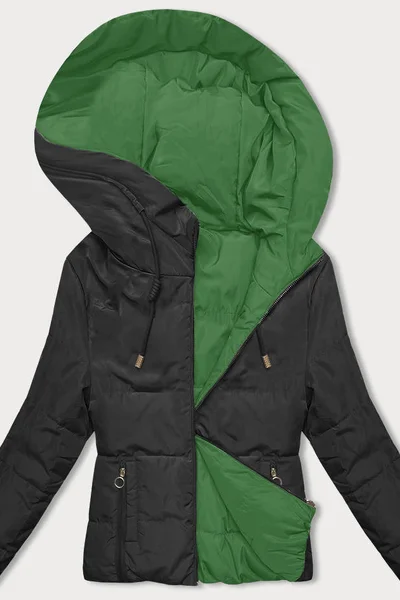 Zeleno-černá dámská bunda s prošíváním S'WEST