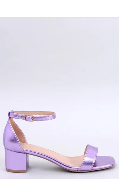 Fialové metalické dámské páskové sandály Inello