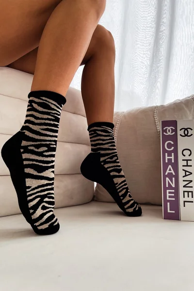 Dámské polofroté ponožky Milena XO484 Zebra R54