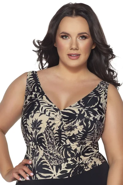 Dámské jednodílné bikiny v černé barvě Ava plus size