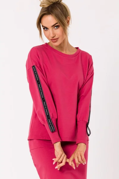 Tmavě růžový dámský bavlněný pulovr Moe
