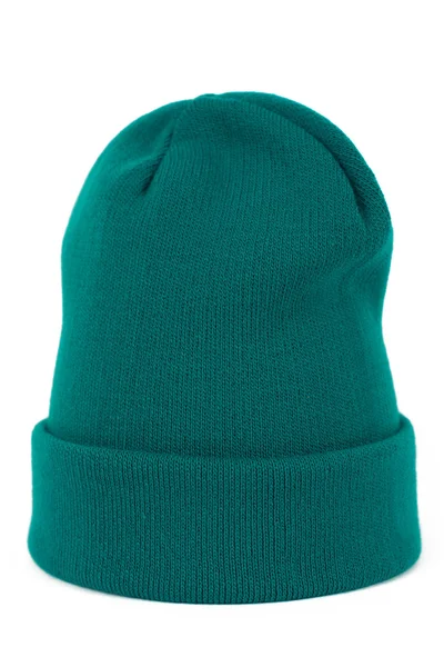 Tmavě zelená unisex zimní čepice s prodlouženým střihem