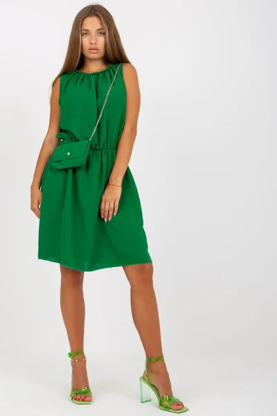 Vzdušné dámské zelené šaty bez rukávů ITALY MODA
