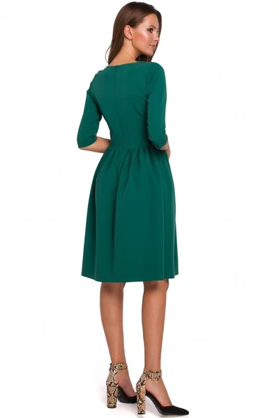 Dámské V417 Přiléhavé dámské šaty s nabíraným pasem Makover