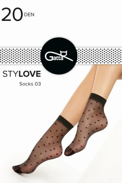 Dámské černé silonové ponožky se vzorem Gatta