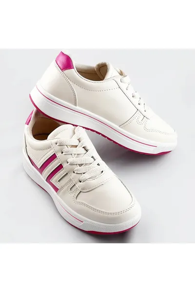 Ecru-růžové dámské sportovní boty W743 Mix Feel (Růžová)
