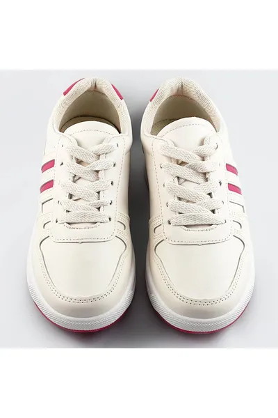 Ecru-růžové dámské sportovní boty W743 Mix Feel (Růžová)