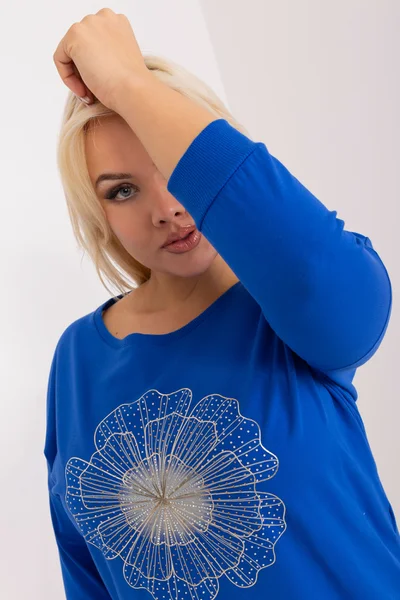 Královsky modré dámské tričko s 3/4 rukávem FPrice