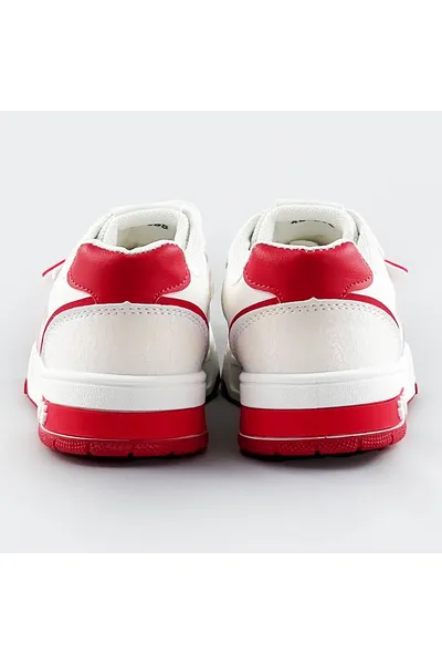 Bílo-červené dámské dvoubarevné tenisky 
