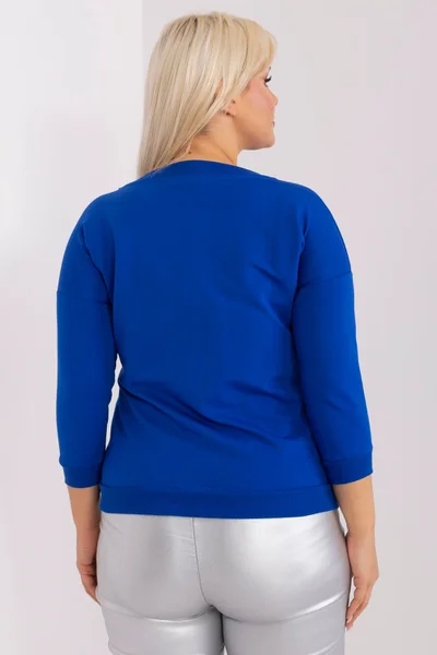 Královsky modré dámské tričko V-neck FPrice
