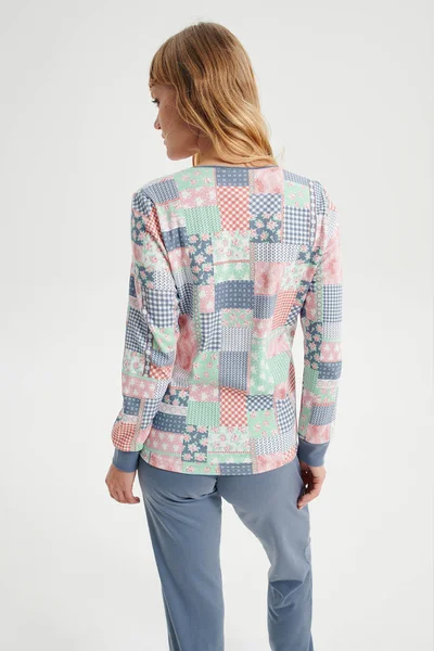 Dámské vícebarevné vzorované pyžamo Vamp