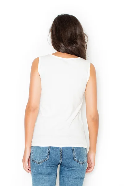 Jednoduchý dámský bavlněný top v bílé barvě XL Katrus