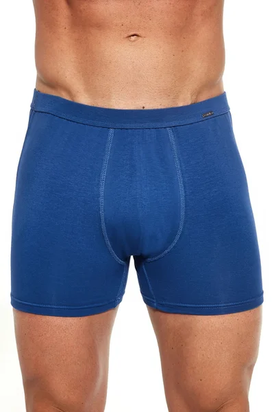 Tmavě modré pánské bavlněné boxerky Cornette plus size
