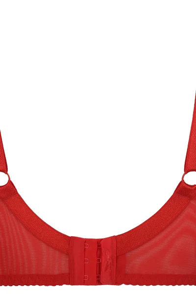 Svůdná červená krajková podprsenka Axami pro plnoštíhlé