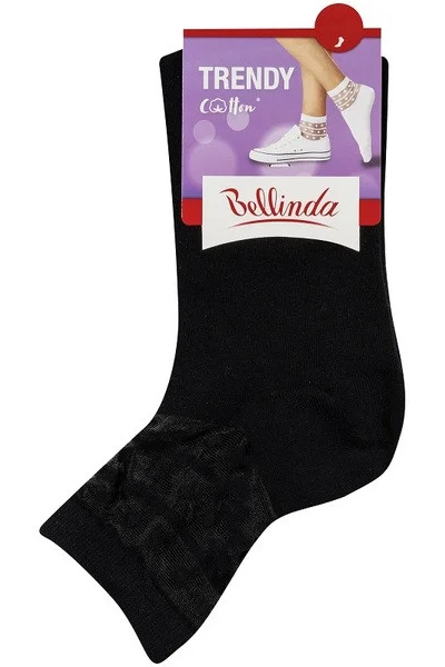 Dámské ponožky s ozdobným lemem TRENDY COTTON SOCKS - BELLINDA -