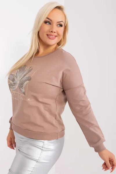 Béžové dámské tričko FPrice univerzální velikost FPrice