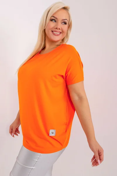 Volné oranžové dámské tričko s krátkým rukávem FPrice