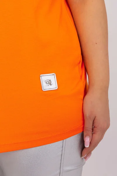 Volné oranžové dámské tričko s krátkým rukávem FPrice