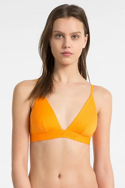 Oranžová podprsenka bez kostice Calvin Klein 4945E-5FQ