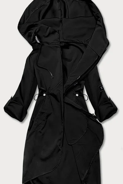 Lehký dámský černý kabát s 3/4 rukávem S'WEST