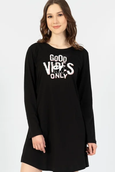 Dámská noční košilka s dlouhým rukávem Good vibes Vienetta