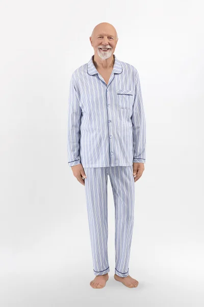 Pánské pyžamo P923 ADAM MARTEL (bílá a modrá)