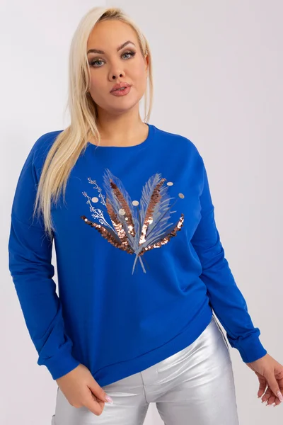 Královsky modré dámské tričko s dlouhým rukávem FPrice