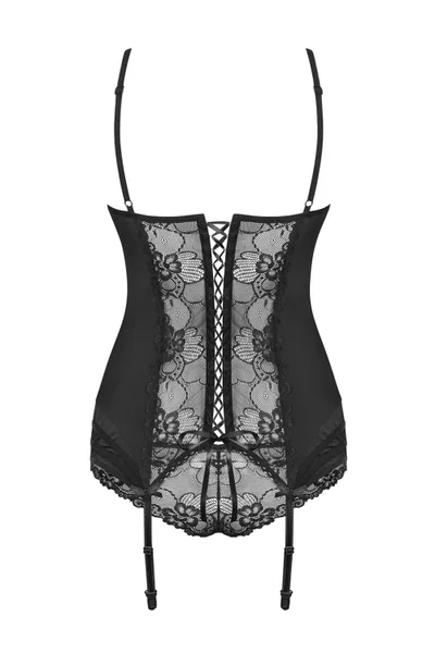 Dámský erotický korzet Heartina corset black - Obsessive (černá)