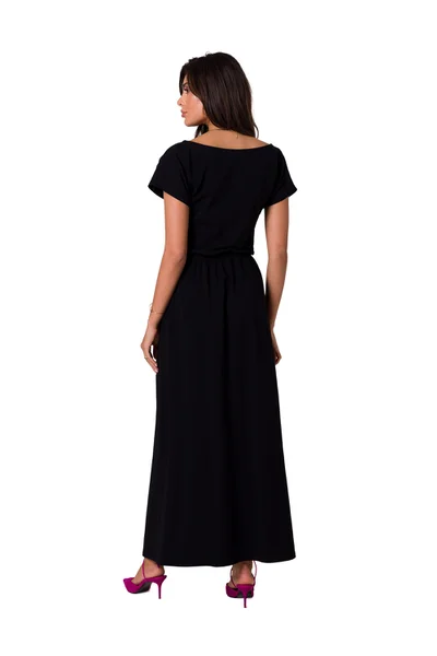 Bavlněné dámské černé maxi šaty BeWear