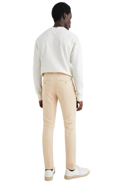 Světle béžové elegantní pánské slim fit kalhoty Tommy Hilfiger