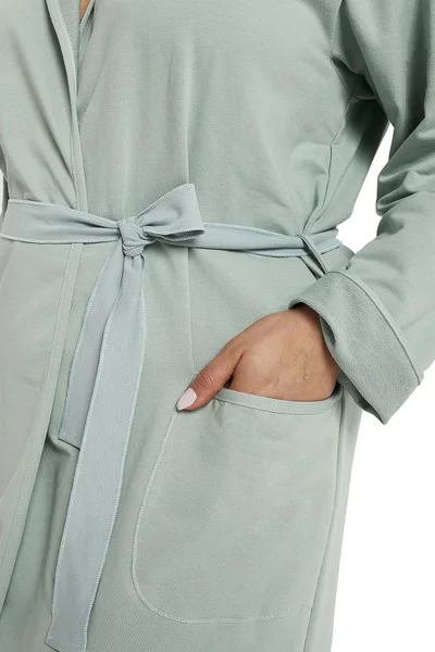 Mint komfortní dámský župan na zavazování Italian Fashion