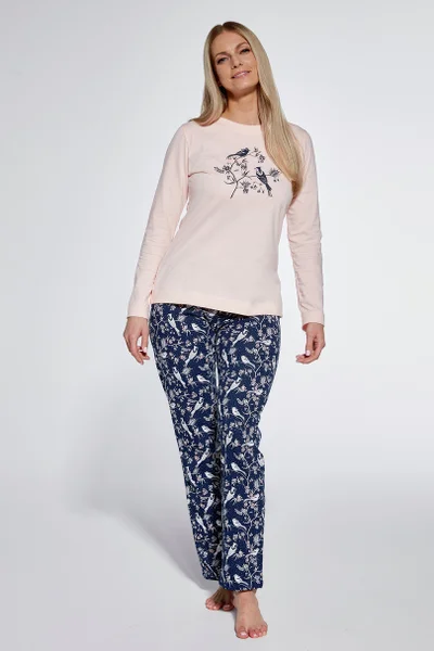 Dámské bavlněné pyžamo s dlouhými kalhotami Cornette